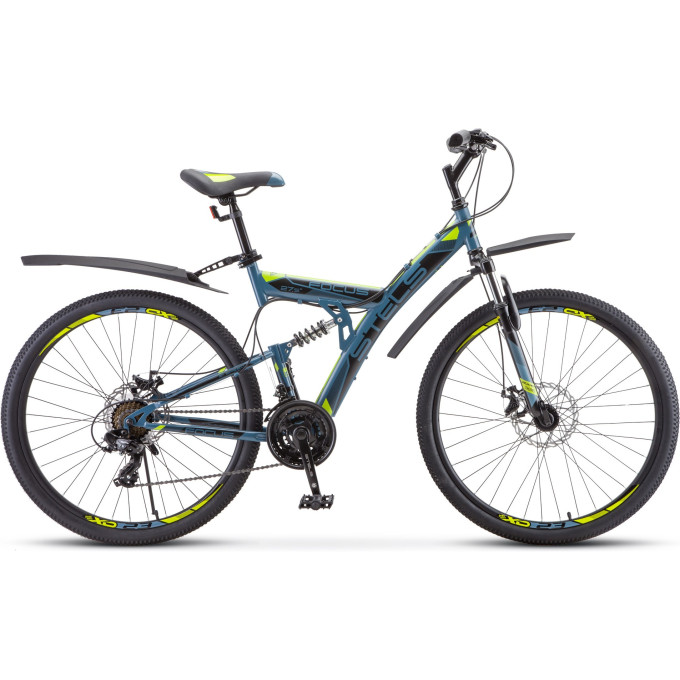 Велосипед STELS FOCUS MD 27.5" 21-sp V010 19" Серый/жёлтый NN005067